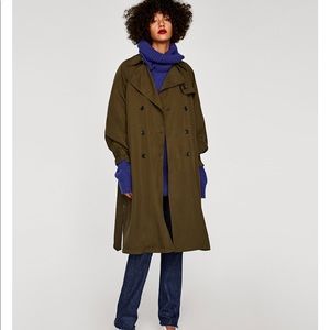 Dark Khaki Loose fitting trench coat 🧥, NWT